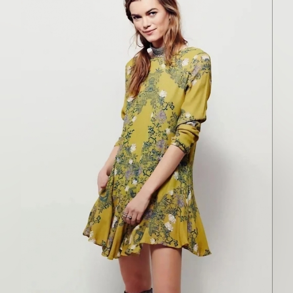 Free People Smooth Talker Tunic Gold/green